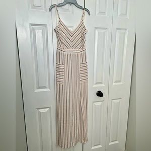 NWT Monteau Linen Striped Maxi Dress